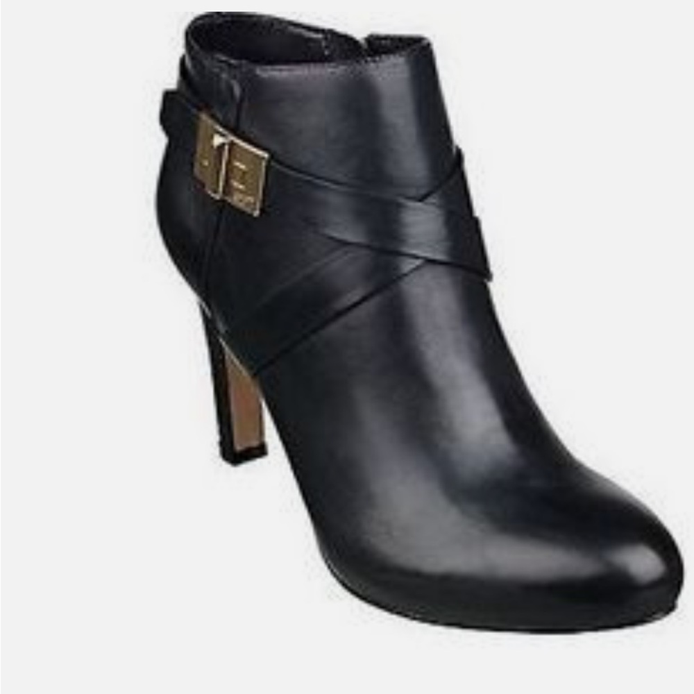 Marc Fisher Black Leather Ankle Boots